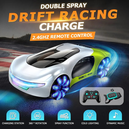 2.4GHz RC Drift Stunt Car with Lights, Music & Spray | Gesture Sensing Remote Control Car Toy for Kids Boys Girls